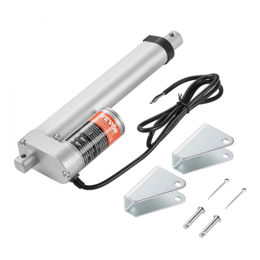 VEVOR Linear Actuator 12V 15.2 cm 1.4 cm/s High Speed 99.8 kg/1000N IP54 Protection