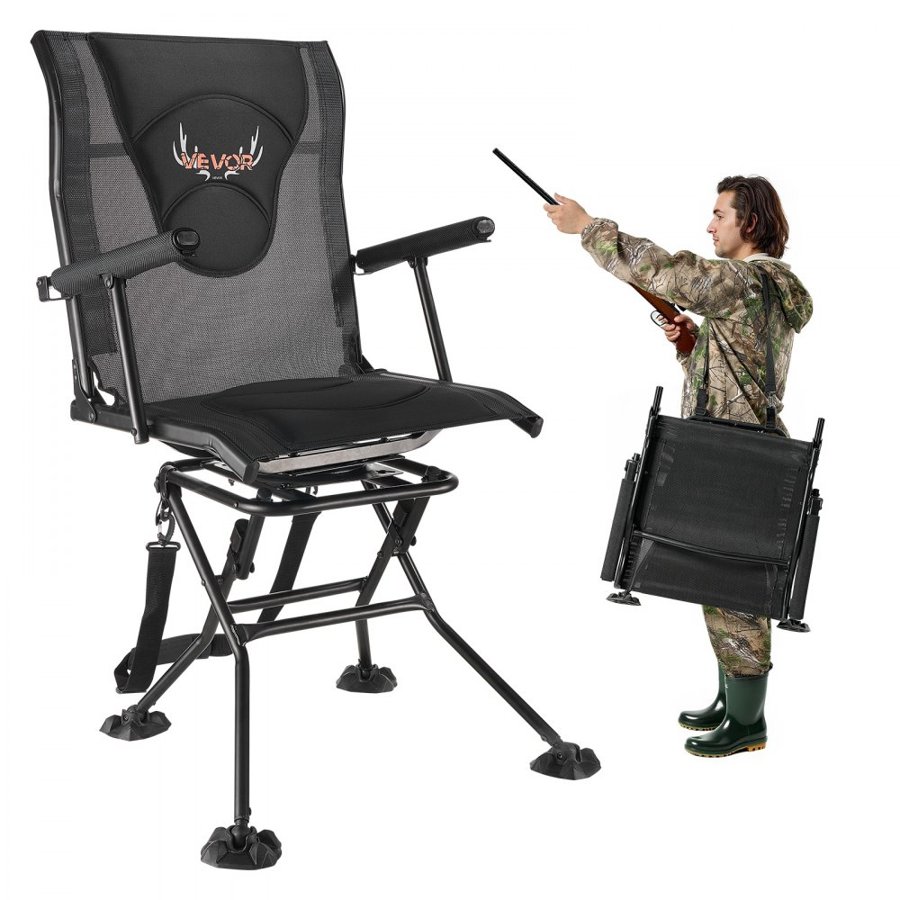VEVOR 360° Swivel Hunting Chair – Foldable, 300 lbs Capacity