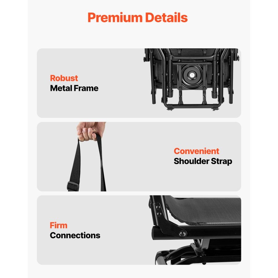 VEVOR Hunting Chair, 360° Silent Swivel, Foldable Lightweight Portable Blind Chair, Heavy-Duty Steel Frame Ground Stool Seat, with Armrest, Adjustable Carry Strap, 136 Kg Capacity for Fishing Camping