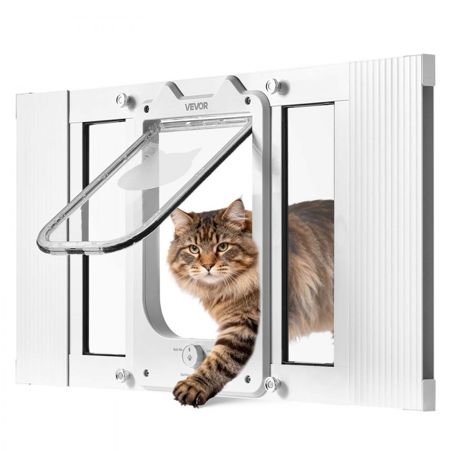 VEVOR Cat Door Window Insert – 23"-28", 4 Lock Modes