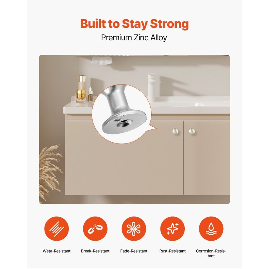 VEVOR Brushed Nickel Cabinet Knobs – 1.1 Inch, 25 Pack