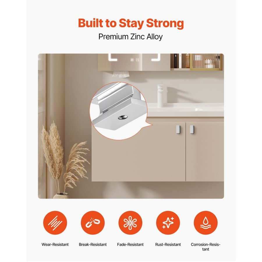 VEVOR Rectangular Cabinet Knobs – 1.42 in, 10 Pack Chrome