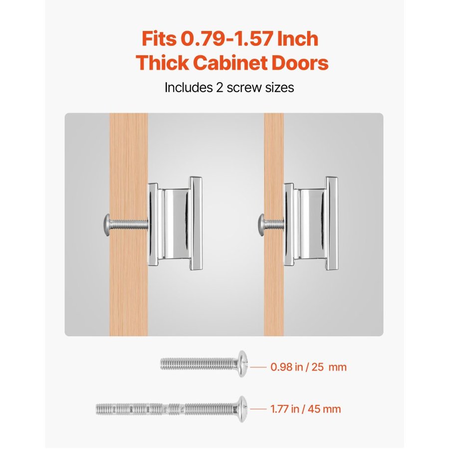 VEVOR Rectangular Cabinet Knobs – 1.42 in, 10 Pack Chrome
