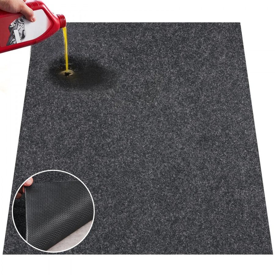 VEVOR Waterproof Garage Floor Mat for Under Car, 914.4x1524 MM Compact Size Heavy Duty Containment Mat with Strong Grip, Protects Garage Floor from Water, Mud and Oil, For Garages,Greenhouses,Entrance