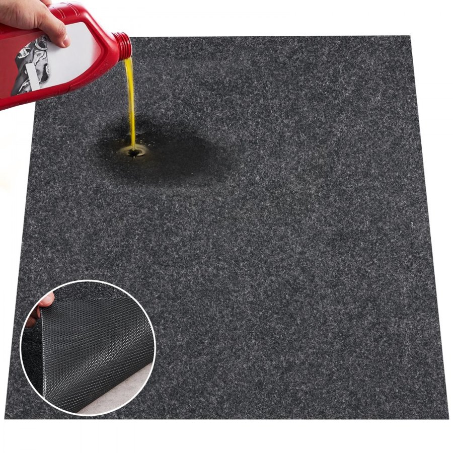 VEVOR Waterproof Garage Floor Mat for Under Car, Non-slip 2 x 2.6 M Compact Size Heavy Duty Containment Mat, Protects Garage Floor from Water, Mud and Oil, For Garages,Greenhouses,Entrance