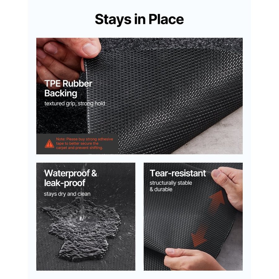 VEVOR Garage Floor Mat, 2.25 x 5.2 M Waterproof Protection from Water,Snow, Rain,Mud and Oil for Cars, Non-slip Heavy Duty Containment Mat with TPE Anti-Leak Backing & Easy to Clean & Cuttable