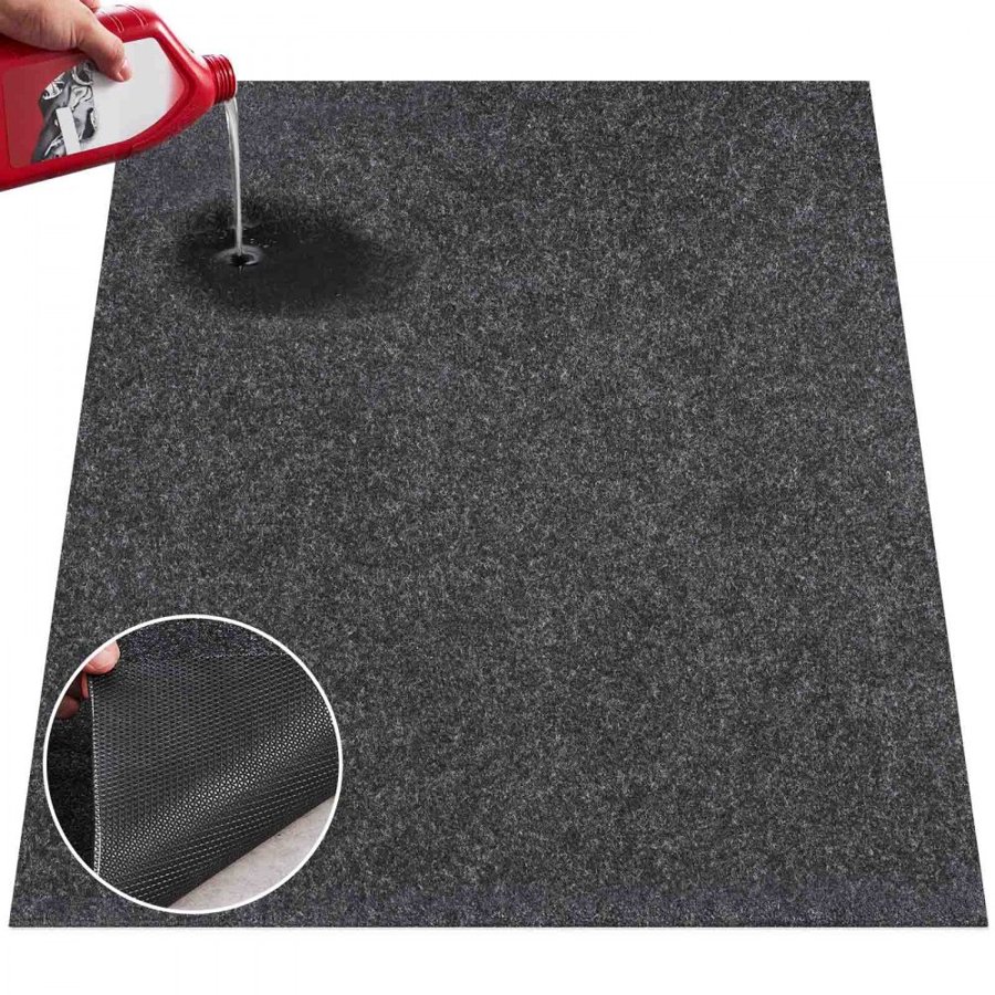 VEVOR Garage Floor Mat, 2.28 x 6.1 M Waterproof Protection from Water,Snow, Rain,Mud and Oil for Cars, Non-slip Heavy Duty Containment Mat with TPE Anti-Leak Backing & Easy to Clean & Cuttable