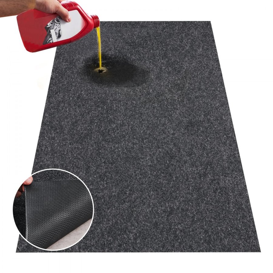 VEVOR Garage Floor Mat, 2.68 x 6.7 M Waterproof Protection from Water,Snow, Rain,Mud and Oil for Cars, Non-slip Heavy Duty Containment Mat with TPE Anti-Leak Backing & Easy to Clean & Cuttable