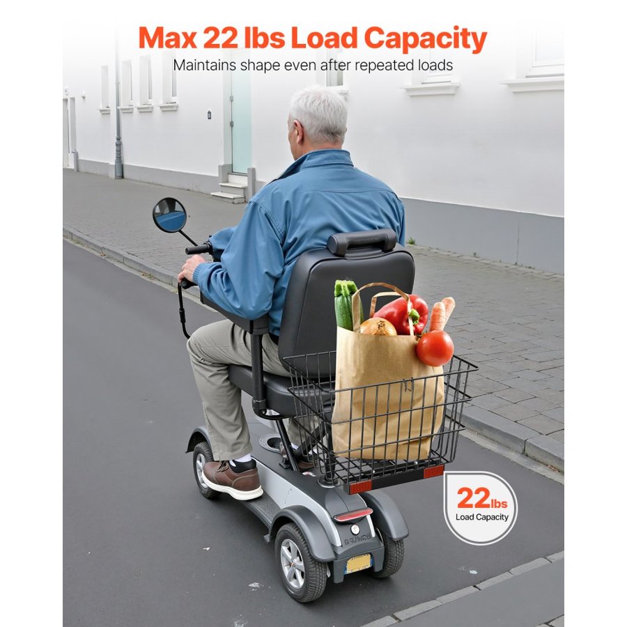 VEVOR Mobility Scooter Rear Basket – 11.8x15.3x10in, 22 lbs
