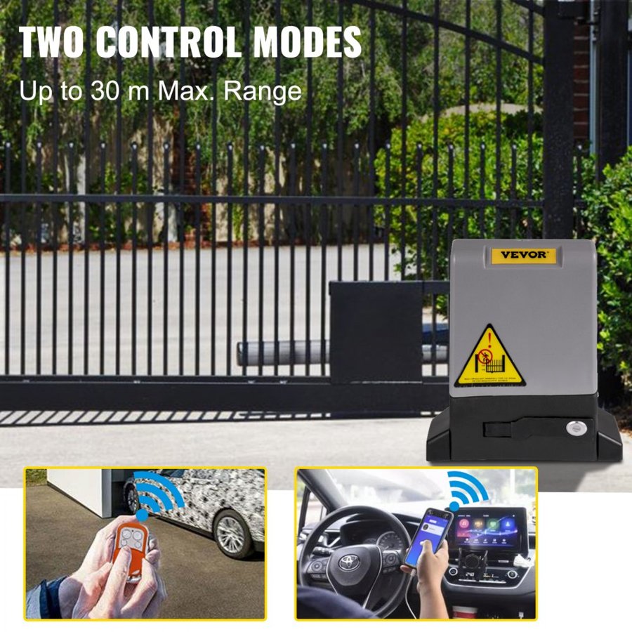 VEVOR Slide Gate Opener Motor – 1HP, App Control, 1800kg