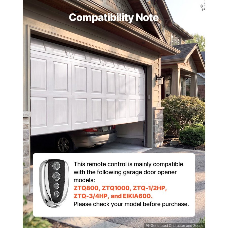 VEVOR Garage Door Opener Remote – 35 m Range, 4-Button