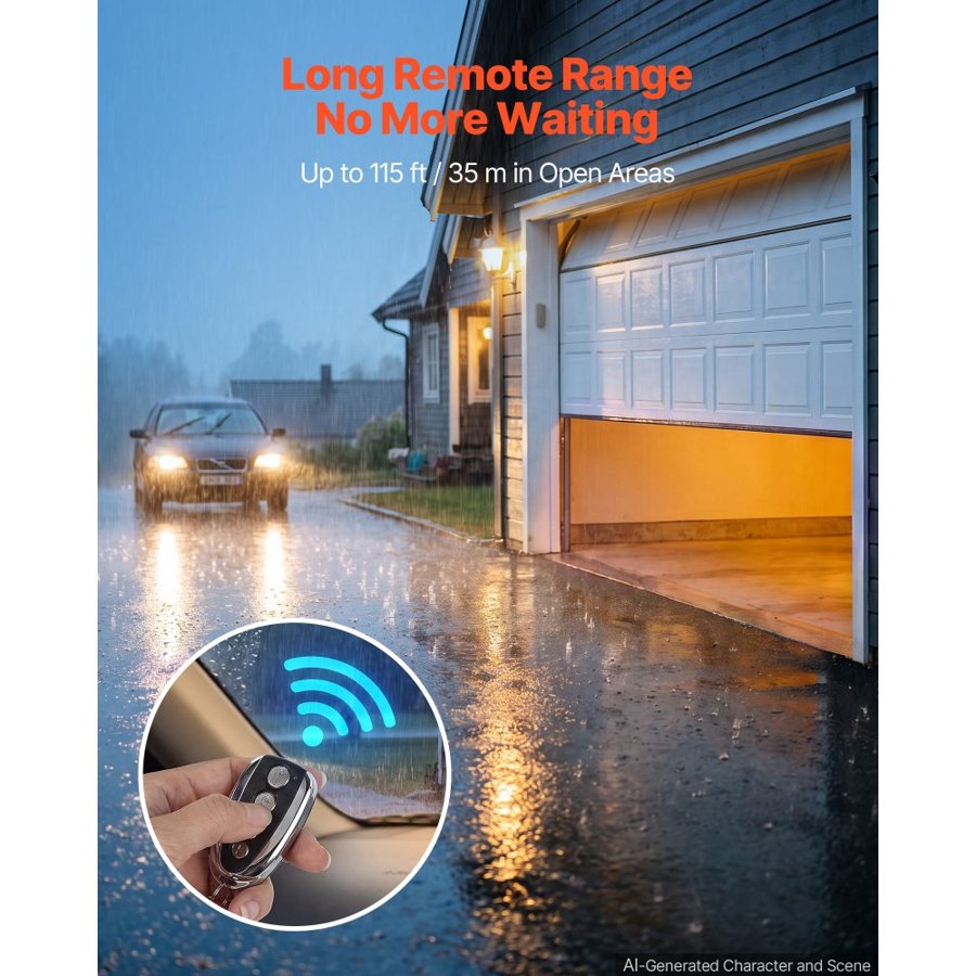 VEVOR Garage Door Opener Remote – 35 m Range, 4-Button