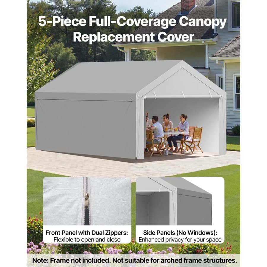 VEVOR Carport Replacement Canopy – 13 × 20 Ft, PE Tarp