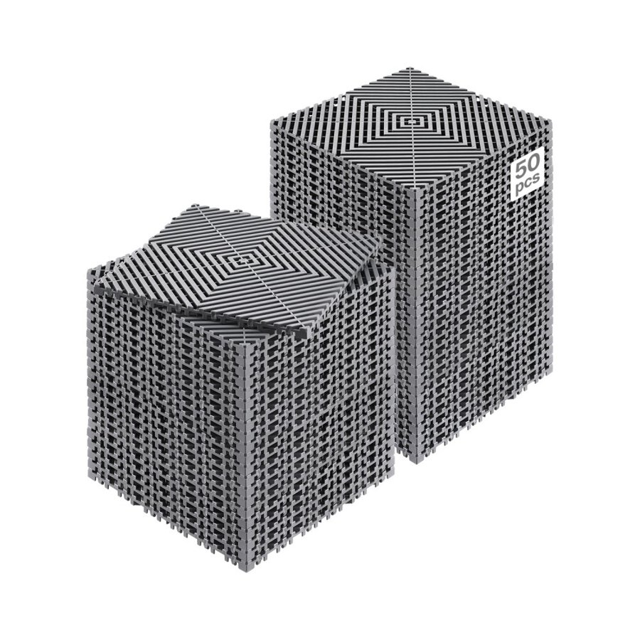 VEVOR Drainage Floor Mats - 12"x12", PP, 50 PCS, 15mm Thick
