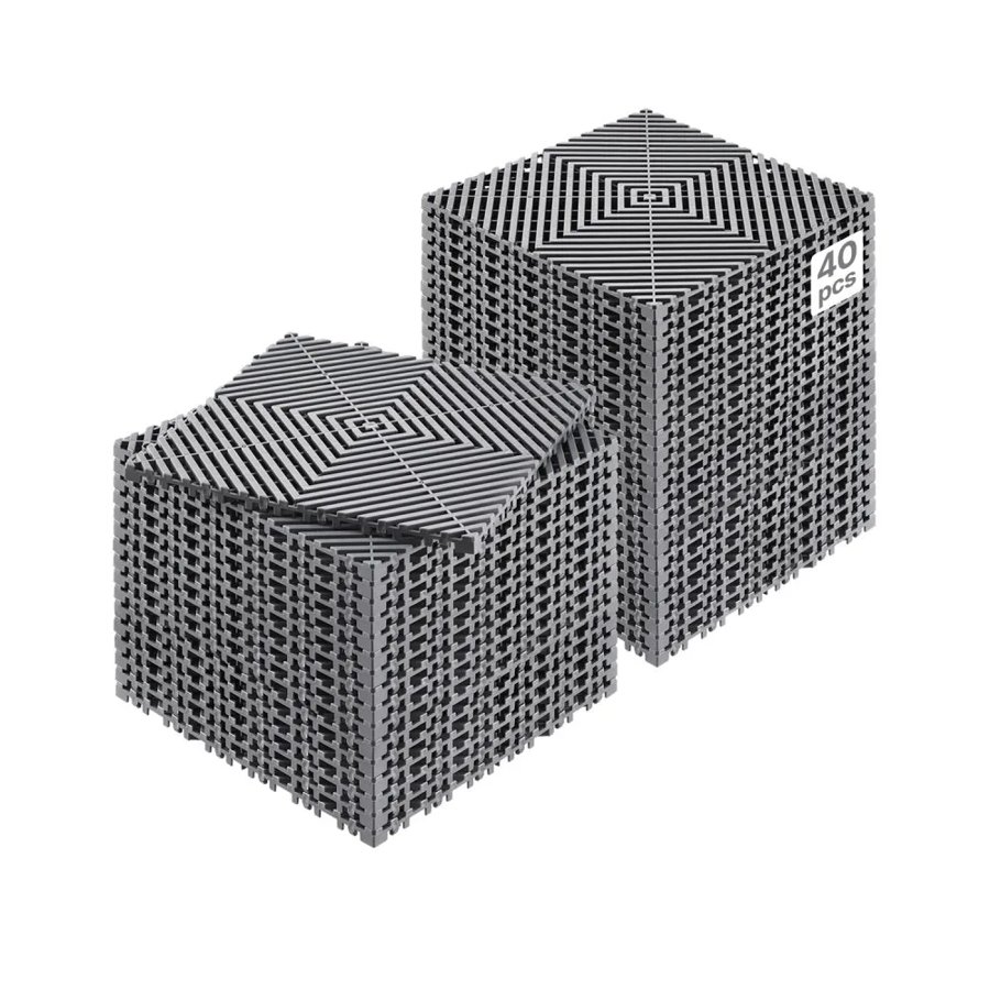 VEVOR Modular Drainage Mats – 12" x 12", 40 Pcs Splicing