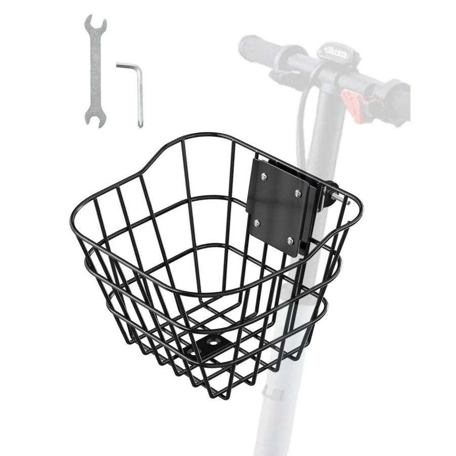 VEVOR Front Bike Basket, Electric Scooter Basket with Fixed Bracket - Max Bearing 20 lbs, Construct from Solid Steel, Kids Bike Basket/Adult Bicycle Basket/Knee Electric Scooter Accessories