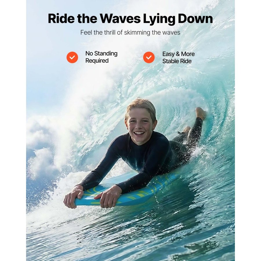 VEVOR 42 Inch Bodyboard – EPS Core, IXPE Deck,180 lbs