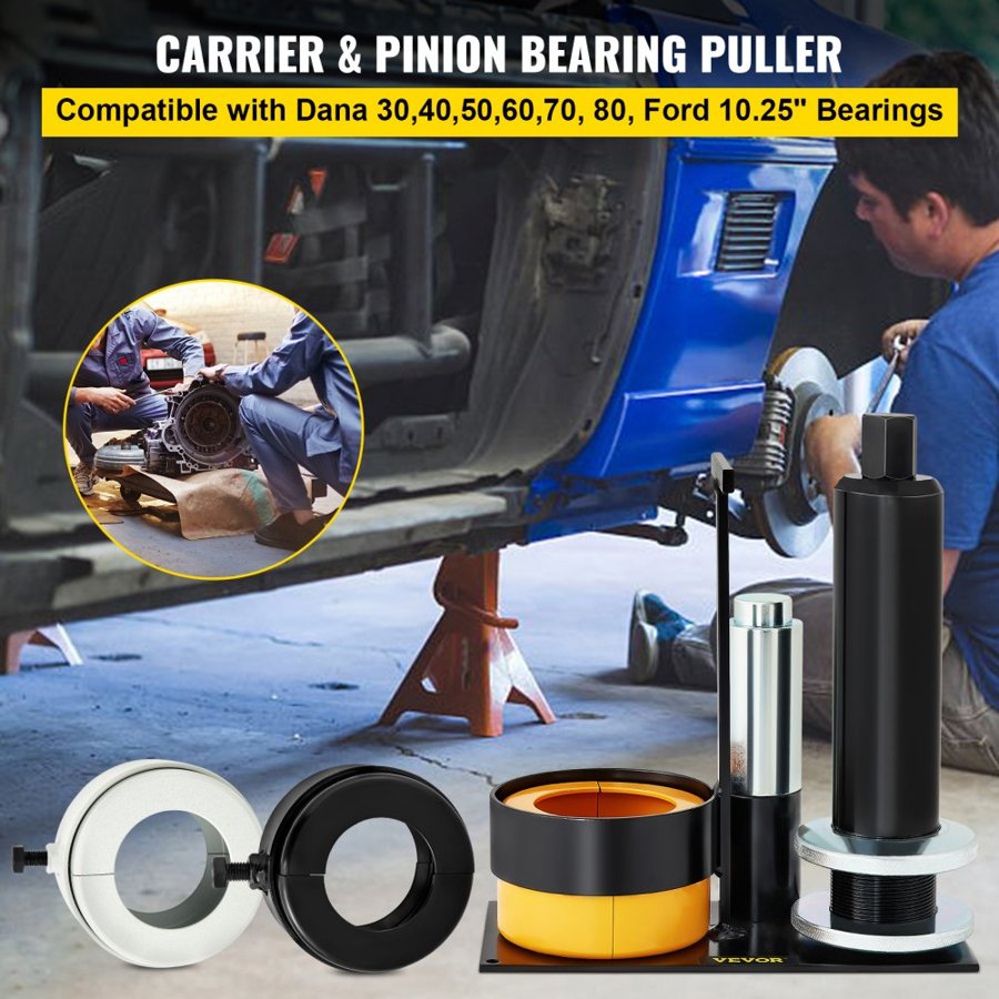 VEVOR Carrier & Pinion Bearing Puller, Compatible with Dana 30,40,50,60,70, 80, Ford 10.25" Bearings, Pinion Puller Tool with 3 Clamshells, 45# Steel Clamshell Bearing Puller for Auto Repair