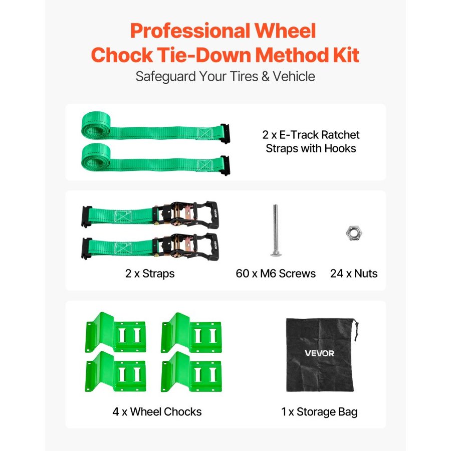 VEVOR Wheel Tie Downs For UTV – 4380 Lbs Kit, Break Strength