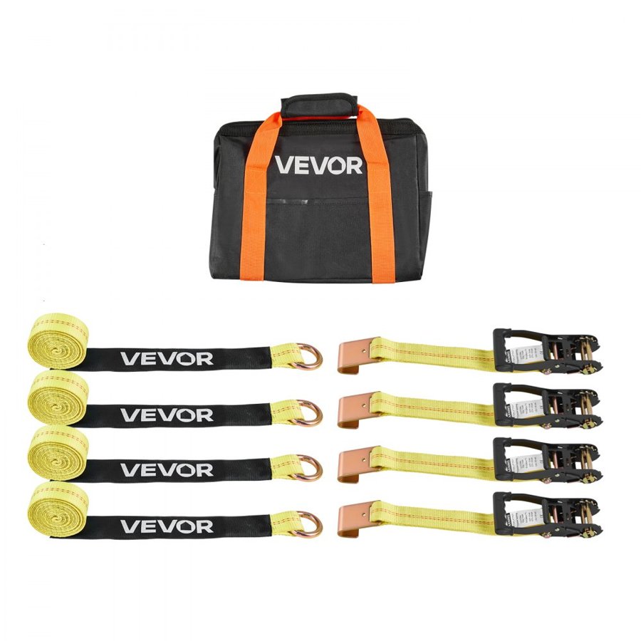 VEVOR 2 Inch Ratchet Straps with Flat Hooks – 3333 LBS