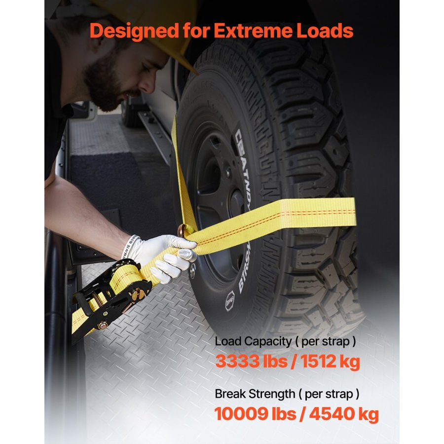 VEVOR Car Trailer Tie Down Straps – 10009 LBS, 144 Inch