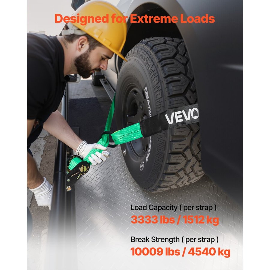 VEVOR UTV riteņu paliktņu un siksnu komplekts, 10009 lbs, 120 collas