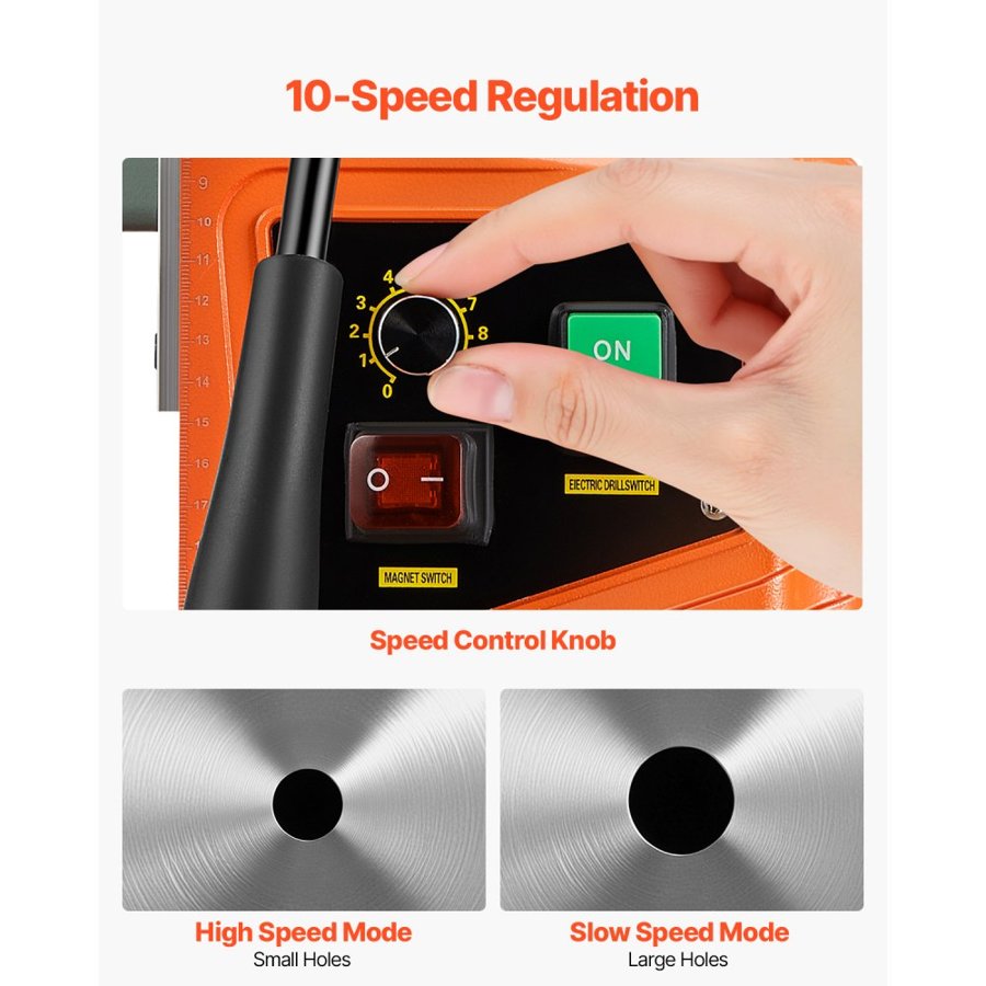 VEVOR Portable Magnetic Drilling Machine – 1550W, 2922 lbf
