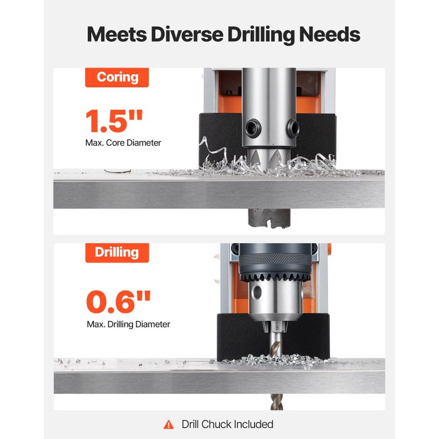VEVOR Magnetic Metal Drill – 1200W, 38mm, 10000N Mag Press