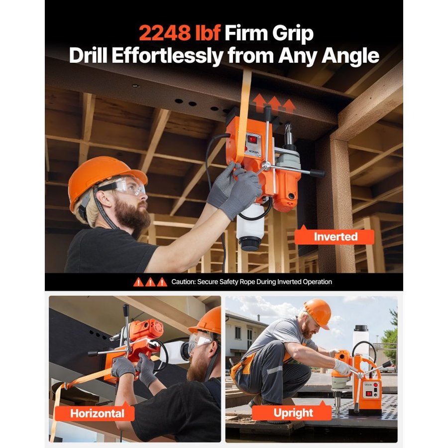 VEVOR Magnetic Metal Drill – 1200W, 38mm, 10000N Mag Press