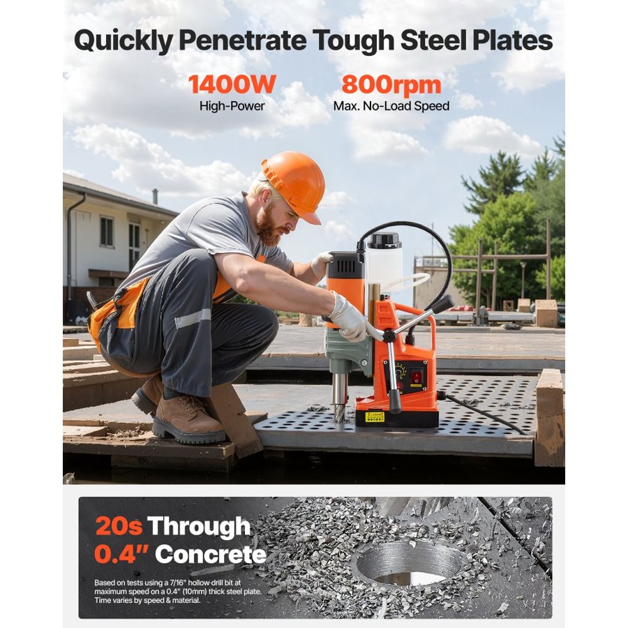 VEVOR Magnetic Base Drill Press – 1350W, 50mm, 12500N