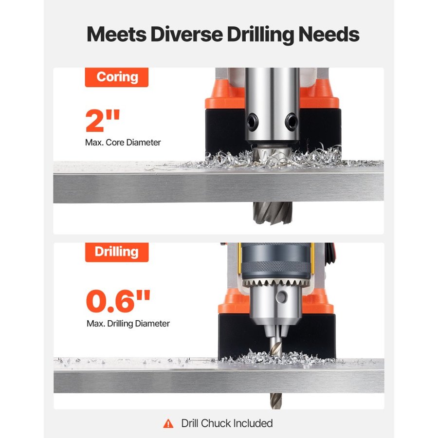VEVOR Magnetic Base Drill Press – 1350W, 50mm, 12500N
