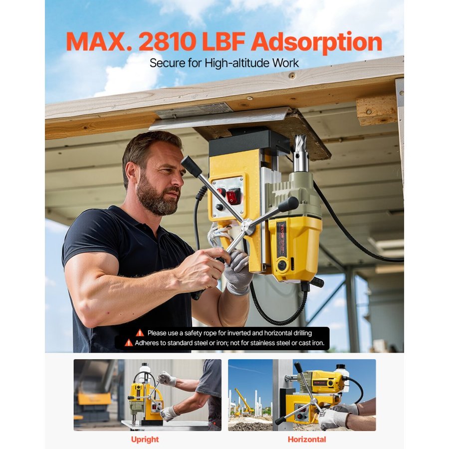 VEVOR Magnetic Based Drill – 1400W, 1.6 in, 2810 lbf