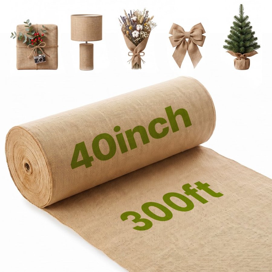 VEVOR Natural Burlap Roll – 40" x 300 FT, 300 Feet,  270 G