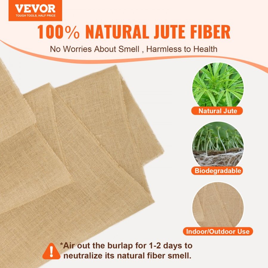 VEVOR Natural Burlap Roll – 40" x 300 FT, 300 Feet,  270 G
