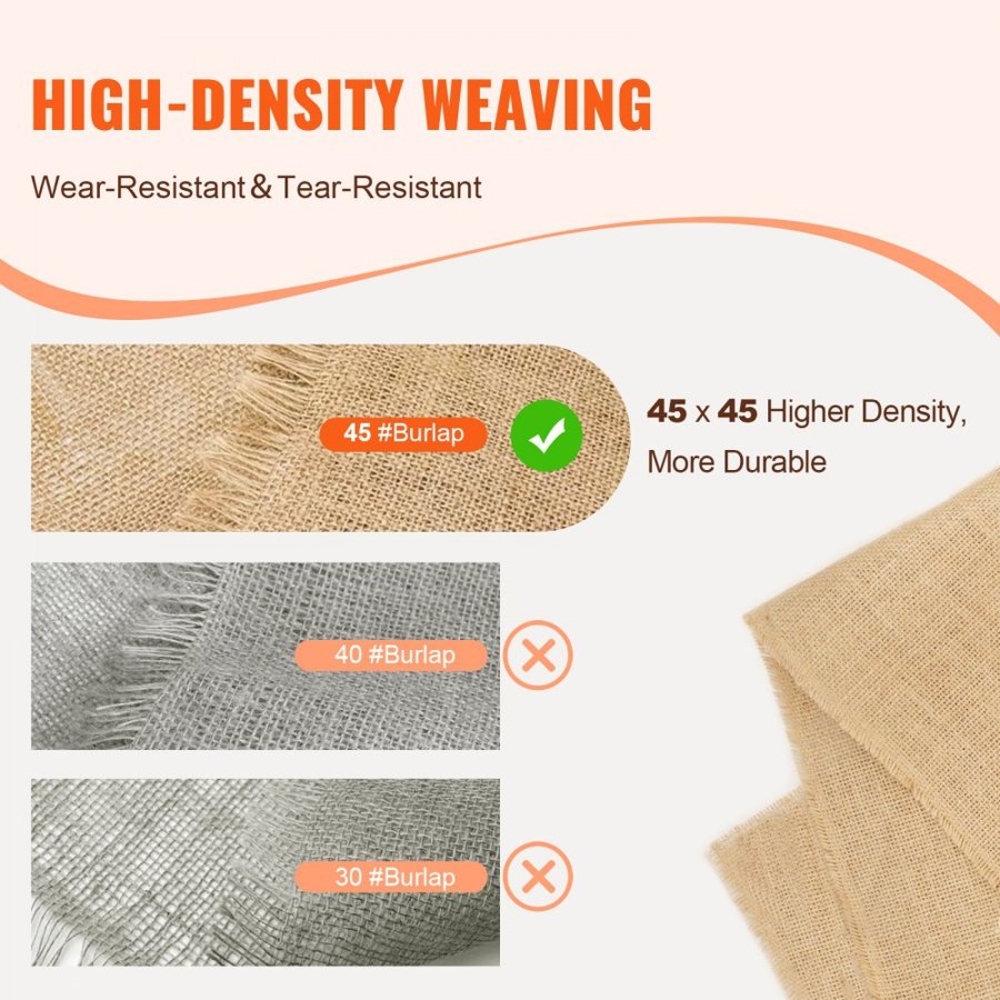 VEVOR Natural Burlap Roll – 40" x 300 FT, 300 Feet,  270 G
