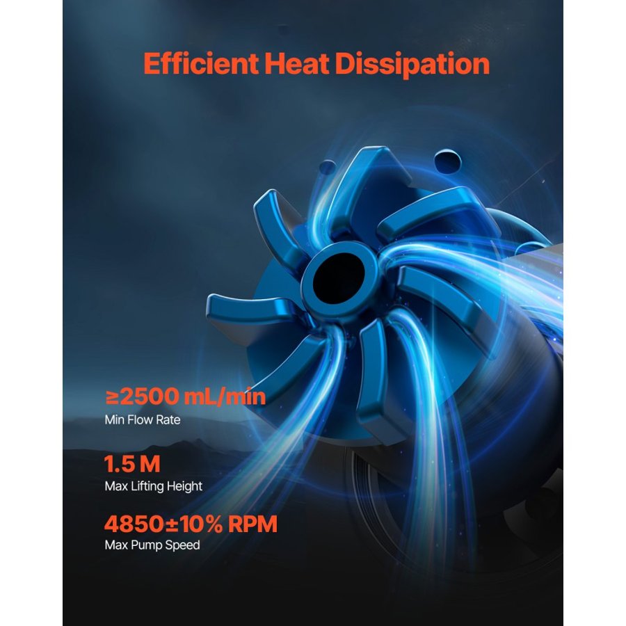 VEVOR CPU Liquid Cooler, AIO CPU Water Cooler - 3 x 120mm PWN Fans & Pump, Customizable Black PC Liquid Cooler with 2.1" LCD Display & ARGB light, for Intel 115X/1366/2011/1700/1200, AMD AM4/AM5