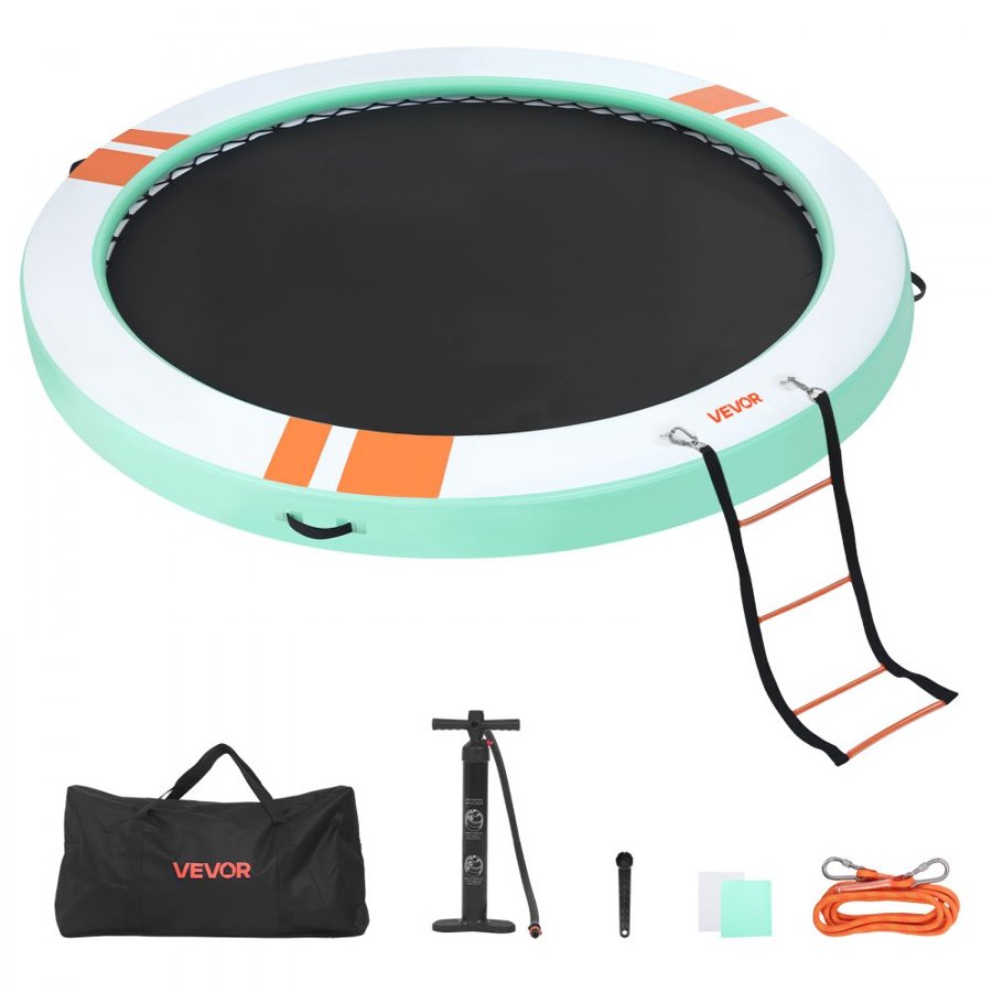 VEVOR Round Inflatable Floating Dock – 12 ft, 8-10 People