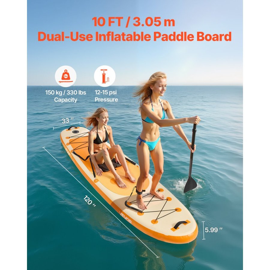 VEVOR Inflatable Paddle Board with Seat – 3.05m×84cm, SUP