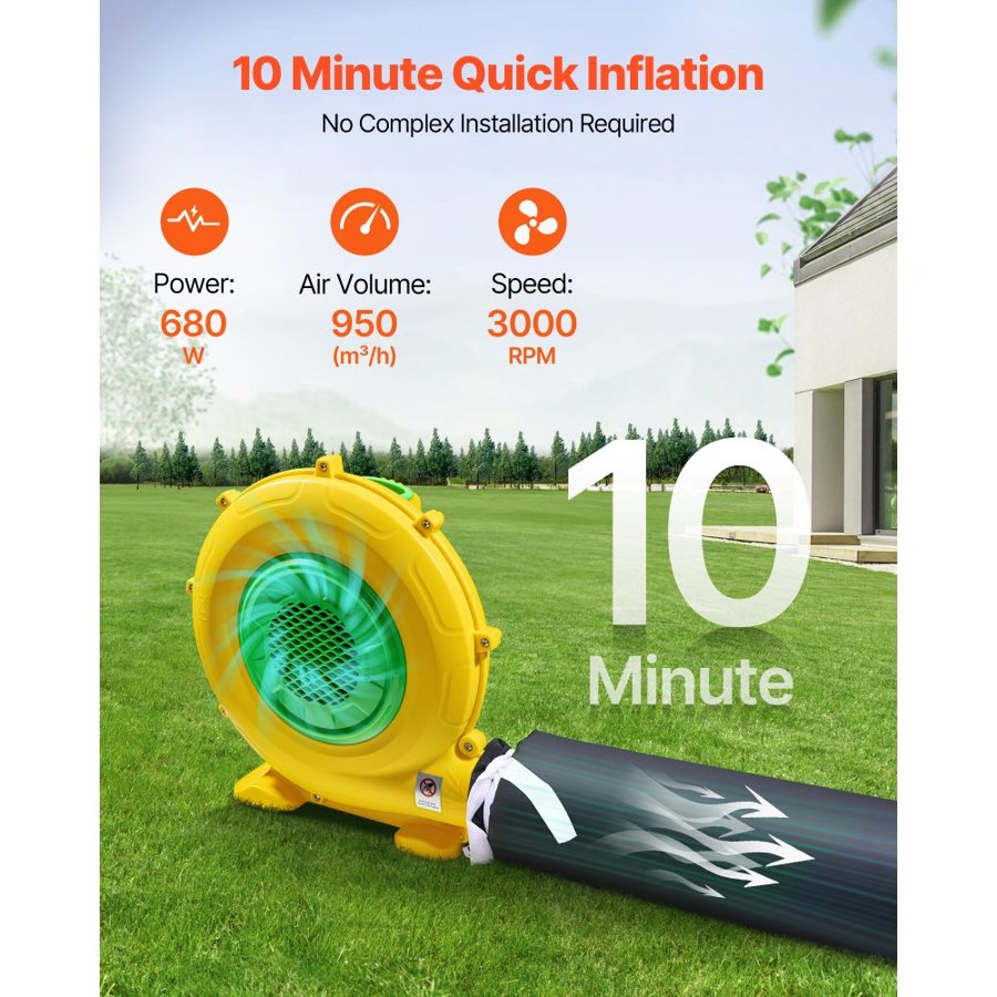 VEVOR Inflatable Nightclub, 6 x 5 x 3.66 m Inflatable Party Tent with 680W Blower & Sandbag, Ventilated Blow up Night Club with 2 Windows, Air Cube House for Event Birthday Wedding Party