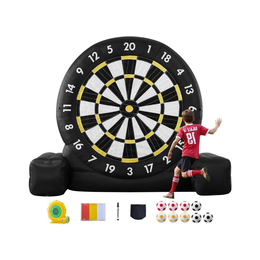 VEVOR Inflatable Soccer Dart Board, over 10 ft High Giant Soccer Dart Board with 9 Kick Balls & Air Pump, 2-Minutes Setup & Storage Bag for Easy Carrying, for Giant Yard Games, Giant Kick Darts Game