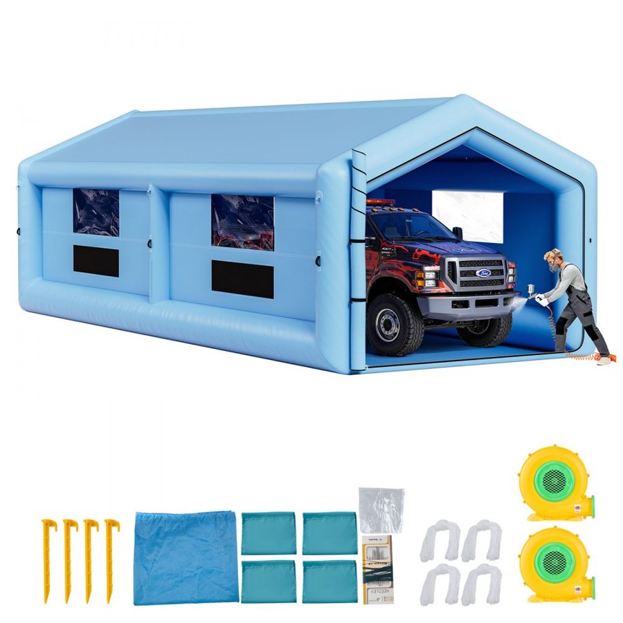 VEVOR Inflatable Spray Paint Booth – 12x5x4 m, Dual Blowers