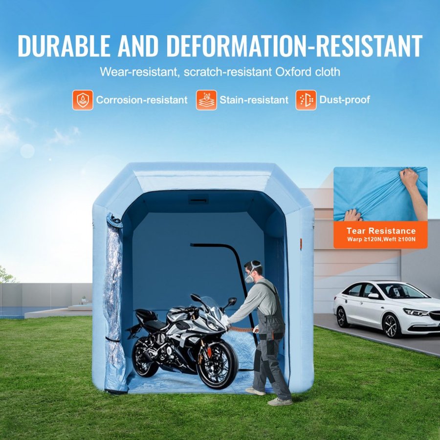 VEVOR Inflatable Paint Booth, 9.8 x 8.2 x 8.2 ft/3 x 2.5 x 2.5 m Inflatable Spray Booth, with 550W Powerful Blower and Air Filter System, Portable Car Paint Booth for Motorcycle, Bicycle, Small Furniture Painting