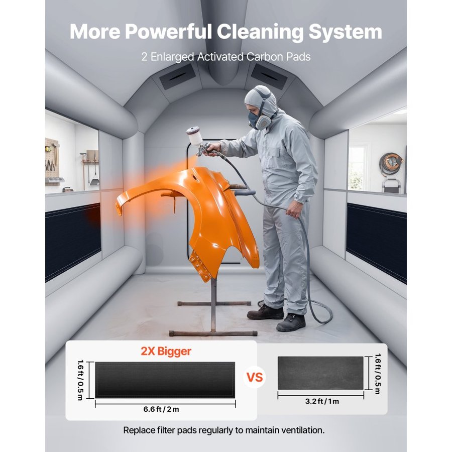 VEVOR Blow Up Painting Booth – 4x3x2.75m, 750W Blower