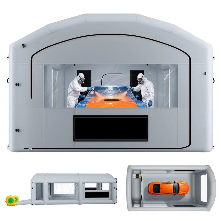 VEVOR Inflatable Paint Booth for Trucks – 8x4.5x3m, Gray
