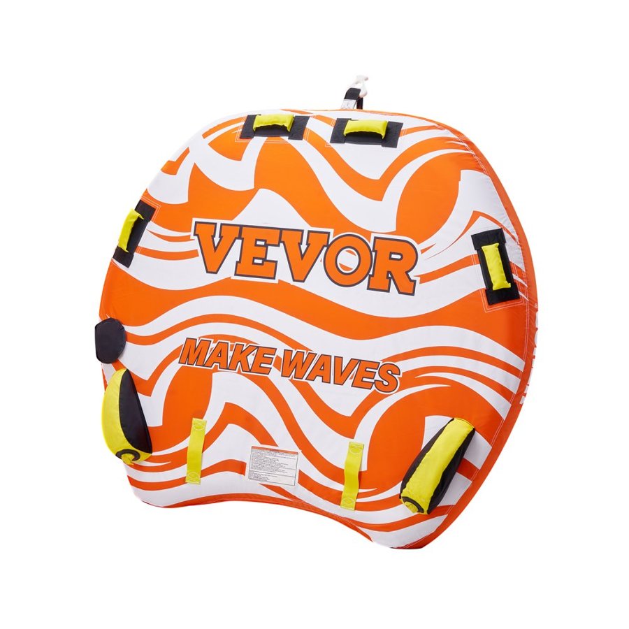 VEVOR Towable Tubes for Boating, 1-2 Riders Inflatable Towable Tube for Boat to Pull, 340lbs Capacity Boat Tubes and Towables for Water Sports - with Fins, Double-Stitched Nylon Cover & Padded Handles