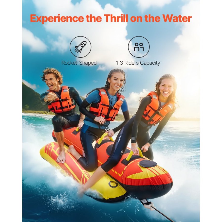 VEVOR 3 Person Towable Tubes for Boating – 510 lbs