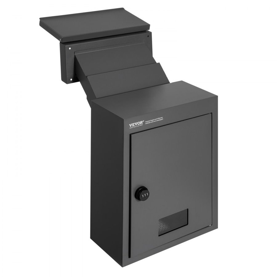 VEVOR Through The Wall Drop Box 31.8x16x42.9 cm Mailbox with Code Lock Black