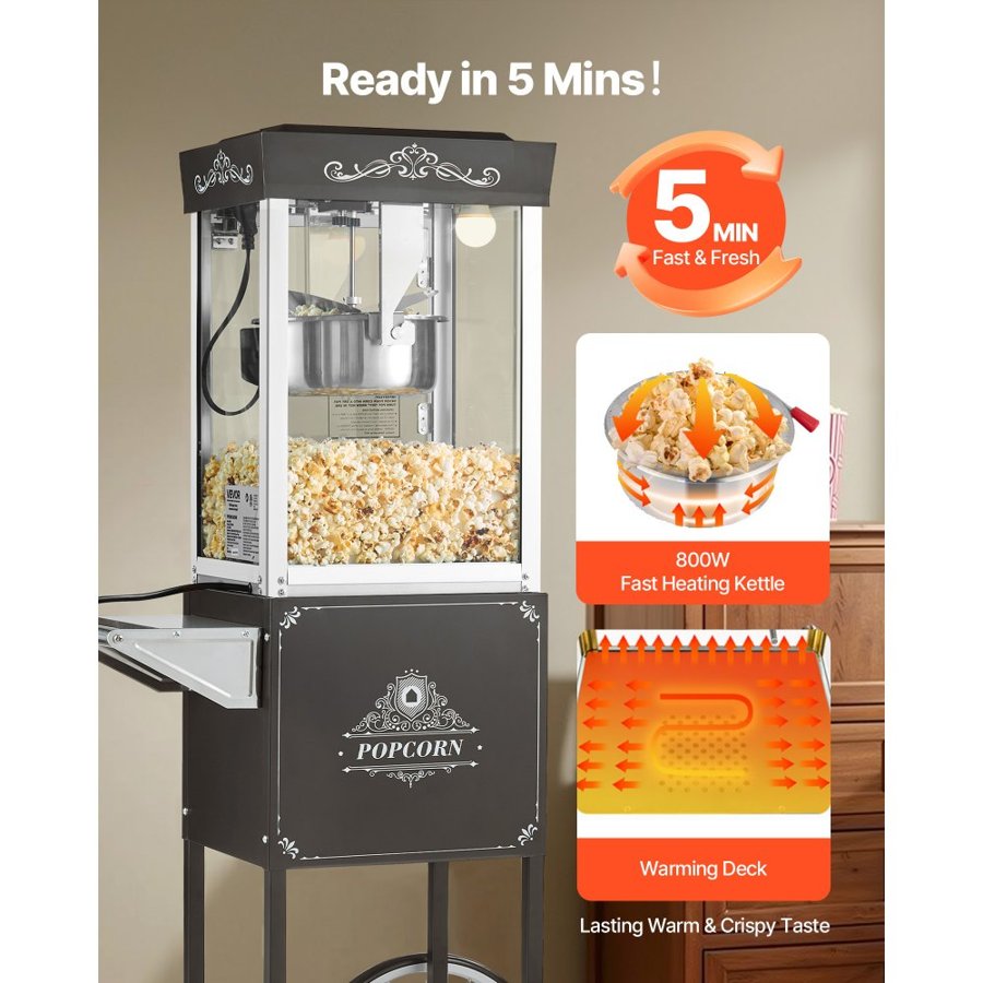 VEVOR Popcorn Maker Movie Theater Style – 8 oz, 800W