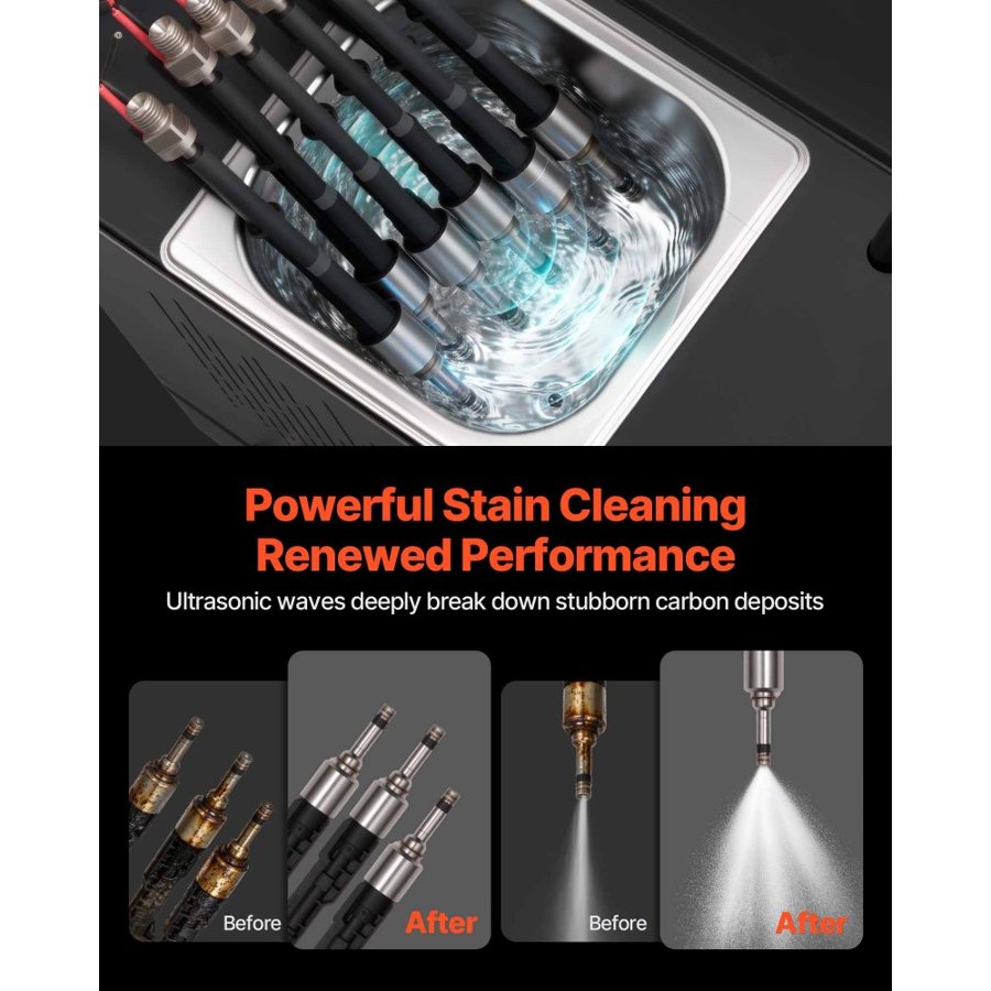 VEVOR Fuel Injector Tester and Cleaner – 6-Cyl, 28kHz