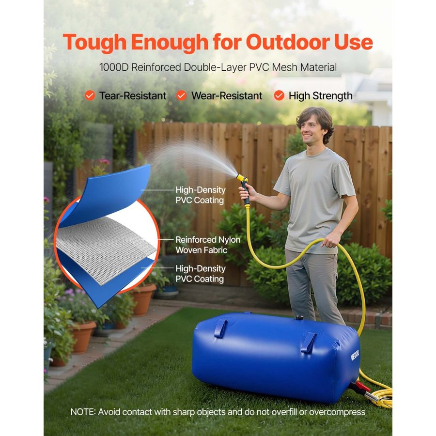VEVOR Bladder Bag Water Storage – 30 Gal, PVC Water Tank